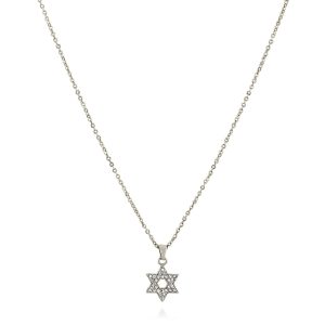 שרשרת מגן דוד קטן משובץ כסף