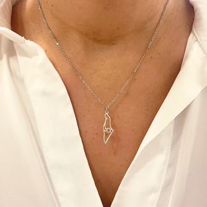 ⁦שרשרת ארץ ישראל קטנה עם מגן דוד כסף⁩ – תמונה ⁦2⁩