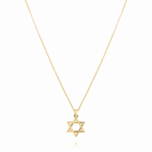 שרשרת מגן דוד חלק זהב